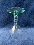 Set Of 4 Libbey Metropolis Spanish Green Bubble Stem Glasses (2 Sets Available, Priced Individually)