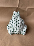 Fishnet Sitting Green/White Frog Hand Painted Andrea By Sadek Figurine