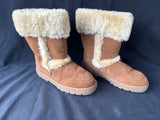 Style & Co Witty Chestnut Suede Snow Boots Faux Fur Lined Pull On Women's Size 9M