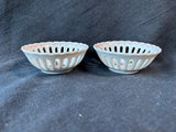 Pair Of Colonial Williamsburg Reticulated Holly Berry Trinket Dishes