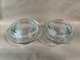 Pair Of Clear Glass Butter Bell Dishes
