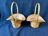 Lot of 3 Handwoven Wicker Baskets with Handles