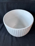 White Ceramic Hobnail Planter Pot Nocal Portugal (A)