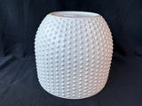White Ceramic Hobnail Planter Pot Nocal Portugal (A)