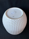 White Ceramic Hobnail Planter Pot Nocal Portugal (A)