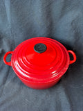 Le Creuset France #20 Red Enamel Dutch Oven 2 3/4 QT With Lid *Read Description*
