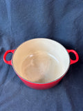 Le Creuset France #20 Red Enamel Dutch Oven 2 3/4 QT With Lid *Read Description*