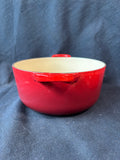 Le Creuset France #20 Red Enamel Dutch Oven 2 3/4 QT With Lid *Read Description*