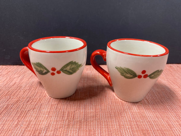 Set Of Two Winterberry Mini Mugs