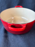 Le Creuset France #20 Red Enamel Dutch Oven 2 3/4 QT With Lid *Read Description*