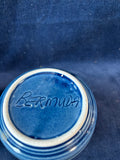 Pair Of Glazed Blue Pottery Mugs