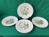 Set Of 6 Spode Fine Bone China England Wildflower Luncheon Plates