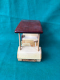 Wooden Handcrafted Toy Golf Cart with Golf Bags & Clubs