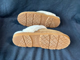 BEARPAW LOKI II Hickory Brown Suede Shearling Logo Slippers Women’s Size 9 (C)