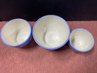 Set Of 3 Christmas Snowman Nesting Serving Bowls