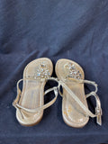 Arturo Chiang Embellished Jeweled T Strap Flat Sandals Women Size 8M (D)*Read Description*