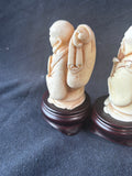 Lot Of 4 Faux Resin Asian Men Figurines *Read Description*