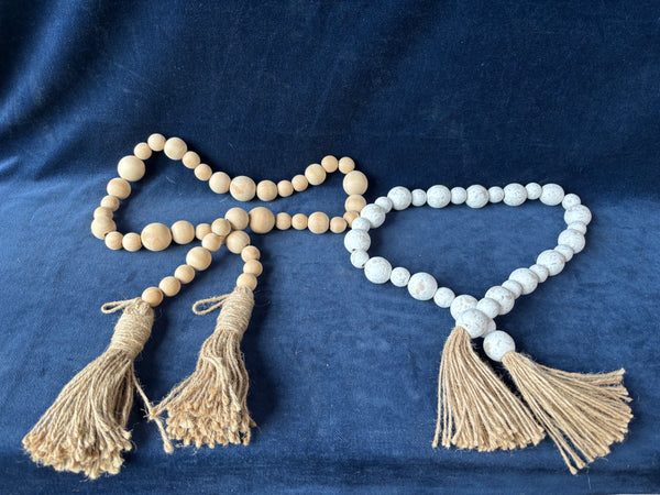 Pair Of Wooden Bead Garlands
