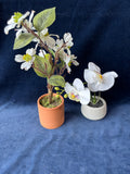 Pair Of Small Faux Flowers In Pots