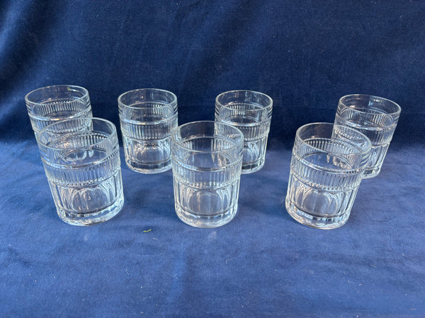 Set Of 7 Anchor Hocking Annapolis Double Old Fashioned Glass Lowball Tumblers