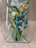 Decorative Hummingbird & Floral Stained Glass Hanging Panel
