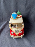 Tin Toy VW Bus Vintage With Surfboards On Roof