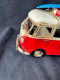 Tin Toy VW Bus Vintage With Surfboards On Roof