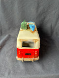 Tin Toy VW Bus Vintage With Surfboards On Roof