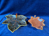 Pair Of Pottery Barn Harvest Leaf Serving Dishes