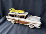 1957 Classic Vintage Wagon Surfboards on Rack Metal Toy Car *Read Description*