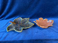 Pair Of Pottery Barn Harvest Leaf Serving Dishes