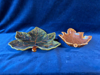 Pair Of Pottery Barn Harvest Leaf Serving Dishes