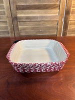 Gerald Henn Pottery Red Spongeware Baking Casserole Dish