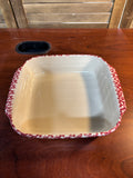 Gerald Henn Pottery Red Spongeware Baking Casserole Dish
