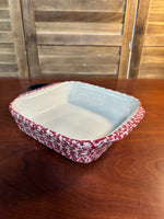 Gerald Henn Pottery Red Spongeware Baking Casserole Dish