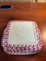 Gerald Henn Pottery Red Spongeware Baking Casserole Dish