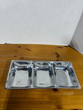 3-Compartment Metal Serving Tray