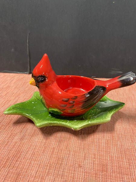 Yankee Candle Cardinal On Leaf Tea-light Holder