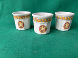 Set of 3 Apilco French Porcelain Egg Cups