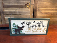 Wooden Moose Wall Sign