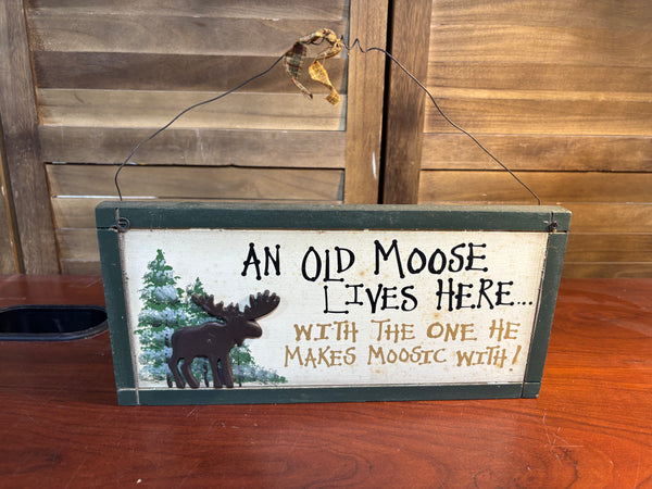 Wooden Moose Wall Sign