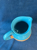 Handmade Red Clay Terracotta Pottery Pitcher With Teal Drip Glaze