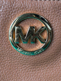 Michael Kors Brown Solid Logo Zip Wristlet Wallet *Read Description*