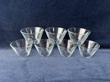 Set Of 7 Clear Flared Glass Dessert Salad Bowls