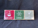 Rustic Ski Lodge Wooden Sign Decor Lot (5)