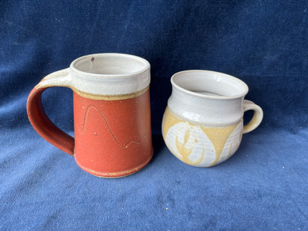 Pair Of Signed Pottery Mugs