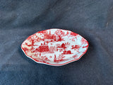 Colonial Williamsburg Townscape Toile Red Scenic Trinket Tray