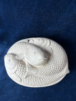 Koi Fish Pottery Trinket Dish With Lid