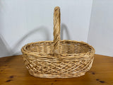 Oval Woven Basket W/ Handle