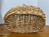 Oval Woven Basket W/ Handle